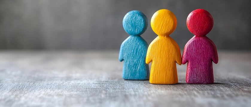 Colorful abstract figurative shapes representing diversity inclusion and empowerment through gender initiatives in sustainable development goals  Minimalist modern design concept with copy space