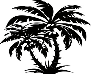 palm tree silhouette transparent background png file.