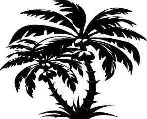 palm tree silhouette transparent background png file.