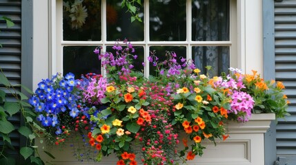 Naklejka premium Window Box Flowers