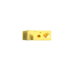 Cheese alphabet. Minus sign on transparent background, 3d render.
