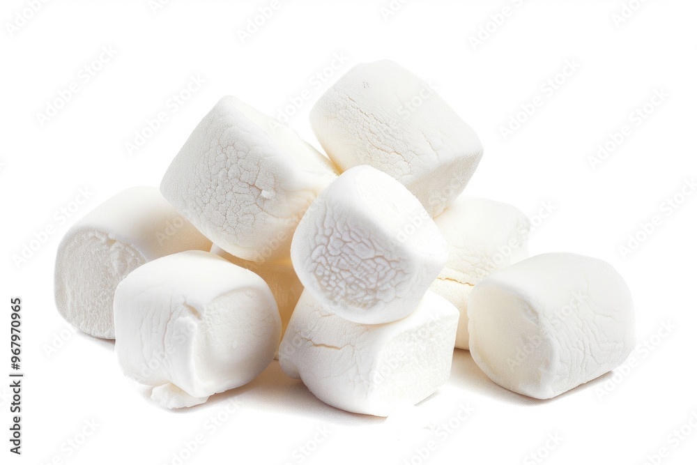 Canvas Prints A stack of marshmallows sitting on a clean white surface, great for food or gift images