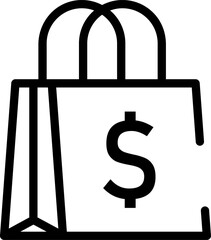 Rounded  Stroke Shopping Bag Icon