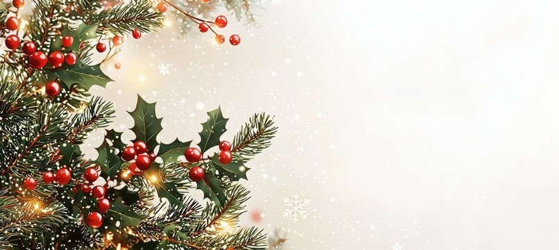 Festive Holiday Email Signature Design with Holly Leaves and Berries for Christmas Communication