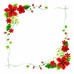 Floral frame background on a isolated white background (9)