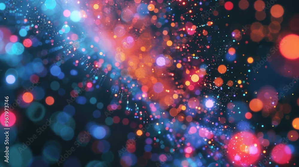 Aufkleber A blurred image of multiple lights moving or shining brightly
