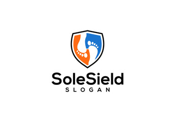 Shield Foot logo vector design