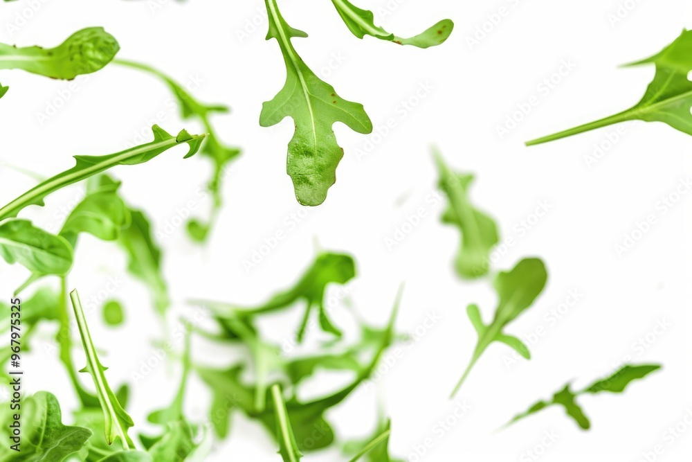 Poster a detailed view of a cluster of lush green leaves, ideal for use in designs related to nature and th