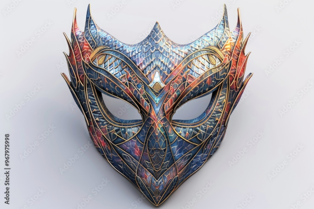 Aufkleber a close-up view of a mask on a plain white background, perfect for representing anonymity or mystery
