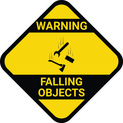 Warning Falling Objects sign vector