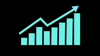 business graph chat icon animation video. phone network icon. smart network. on black background