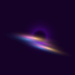 Cosmic glow refraction of rainbow ray light. Star dust fog light effects overlay. Vector design elements.