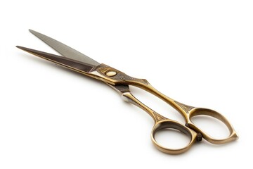 Fototapeta premium A pair of scissors placed on a clean and simple white surface