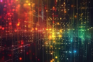 Fototapeta premium String lights mounted on a wall, creating a cozy and inviting atmosphere