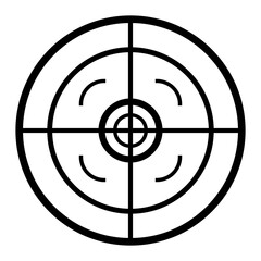 Target icos .Precision Target Icon. Bullseye, Focus, Crosshair, Reticle, Viewfinder.Sharpshooting Icon. Bullseye Target, Crosshair, Precision Reticle.Vector
