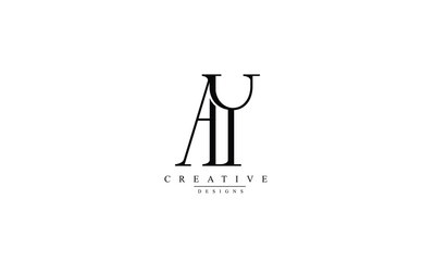 Alphabet letters Initials Monogram logo AY YA A Y