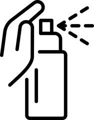 Hand drawn paint spray bottle icon. Airbrush line simple graffiti art aerosol balloon logo.