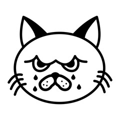 Crying Cat  Icon Element For Design