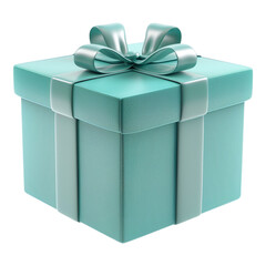 Fototapeta premium Elegant Turquoise Gift Box with Pearl Accents | Perfect for Special Occasions and Celebrations