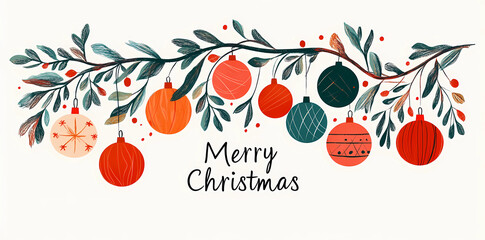 Christmas greeting card design, a flat illustration with a patterned paper texture background