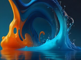 splash disco ball, blue disco ball Dynamic liquid background in gradient. Ai image light ball, background , 