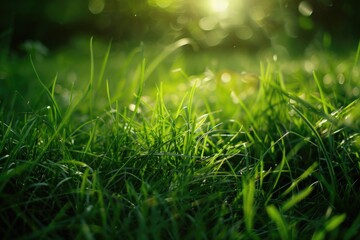 Fototapeta premium A photo of the sun shining down on lush green grass