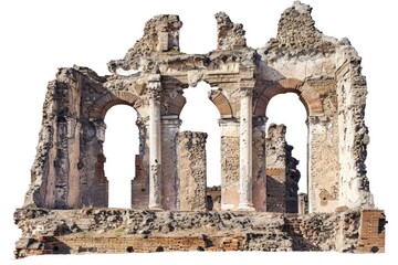 Abandoned structure with ancient architecture features