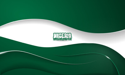 Waving abstract green white background with shadow effect. Good for nigeria independence day