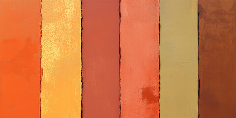 A minimalist color-washed wall background in Burnt Orange, Olive Green, and Rust Red. Showcases understated elegance with subtle textures and earthy tones, perfect for sophisticated and rustic design 