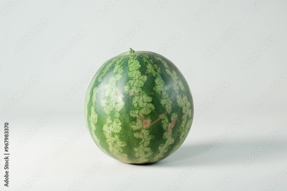 Canvas Prints Fresh watermelon sitting on a clean white surface, ideal for food photography or illustrations