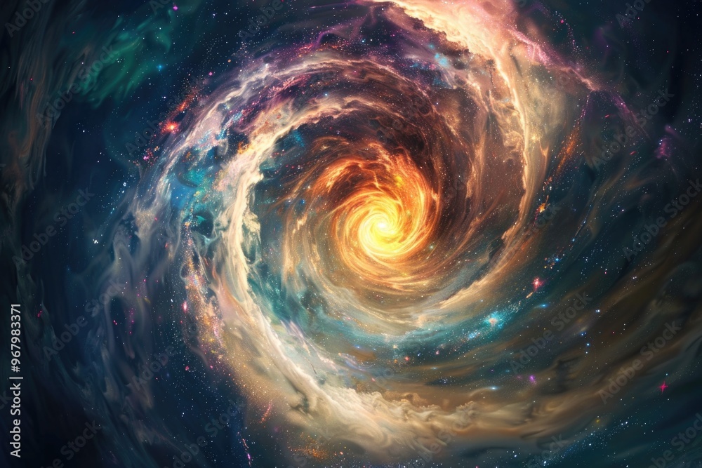Aufkleber a spiral shape appears in the sky, possibly related to weather phenomena or astronomical events