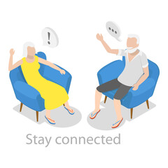 3D Isometric Flat Vector Illustration of Healthy Aging, Physical Activity and Health Care for Elderly Senior People. Item 10