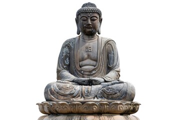 A serene Buddha statue sits atop a simple pedestal, perfect for meditation or decorative purposes