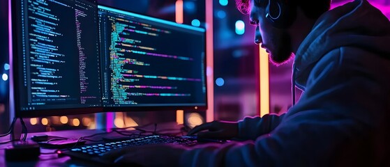 Developer Using a Code Editor With Dark Theme and Modern Web Development Tools in an Efficient and Productive Coding Workspace