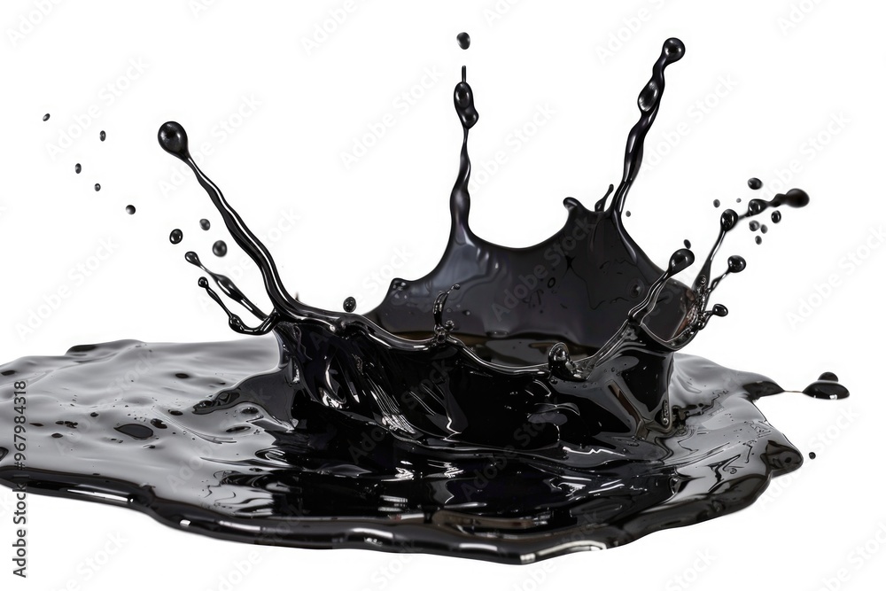 Poster ink stain on a white surface, useful for abstract art or design concepts