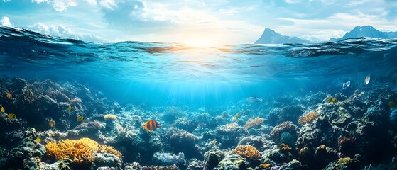 Fototapeta premium Vibrant marine ecosystem showcasing the beauty and biodiversity of the underwater world highlighting the importance of conservation and sustainable development goals for a healthy ocean environment