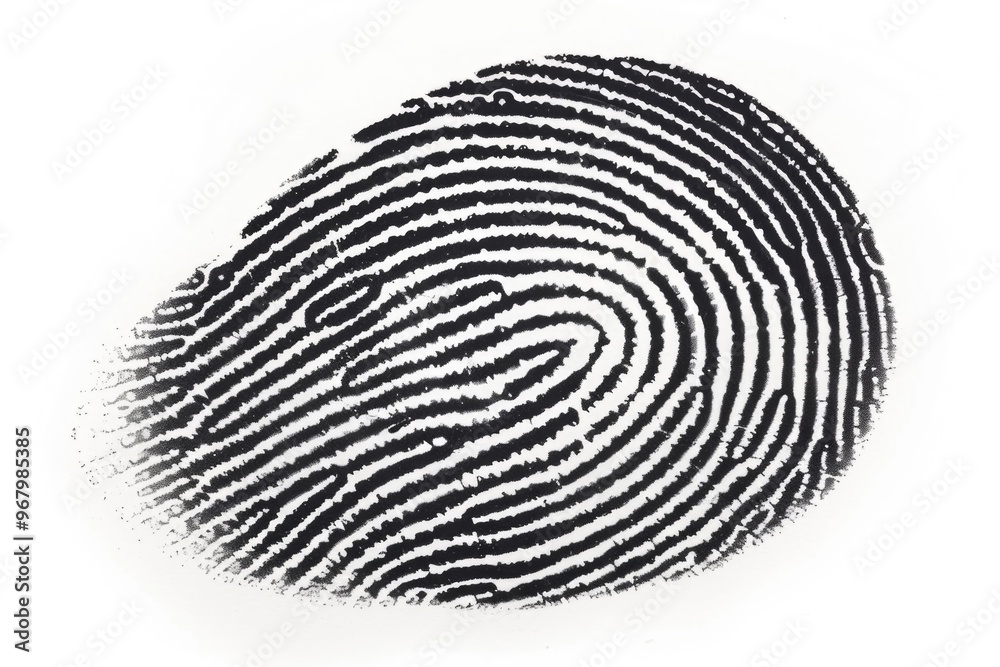 Poster a close-up of a fingerprint on a white surface