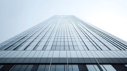 Fototapeta premium Low Angle View of a Modern Glass and Steel Skyscraper