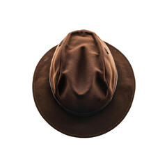 Brown Fedora Hat Top View