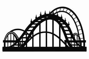 
Roller Coaster Vector Silhouette, Rollercoaster Black Clip art	

