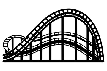 
Roller Coaster Vector Silhouette, Rollercoaster Black Clip art	

