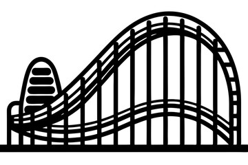 
Roller Coaster Vector Silhouette, Rollercoaster Black Clip art	

