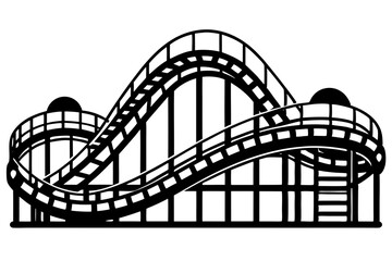 
Roller Coaster Vector Silhouette, Rollercoaster Black Clip art	

