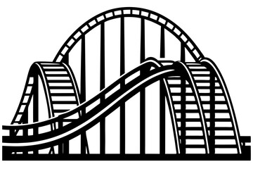 
Roller Coaster Vector Silhouette, Rollercoaster Black Clip art	

