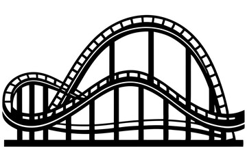 
Roller Coaster Vector Silhouette, Rollercoaster Black Clip art	

