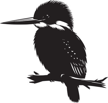 recommend clip art: Beautiful kingfisher bird flying Silhouette vector illustration isolated on a white background