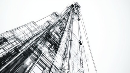 Obraz premium Abstract Wireframe Illustration of a Tall Structure