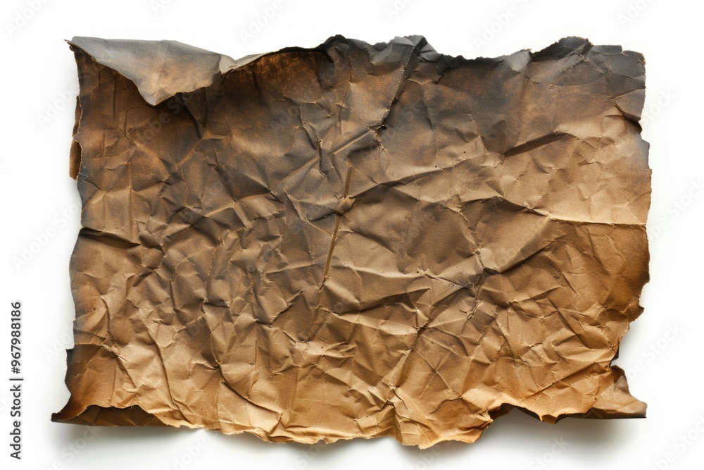 Poster a single piece of brown paper placed on a white surface, often used as a background or texture