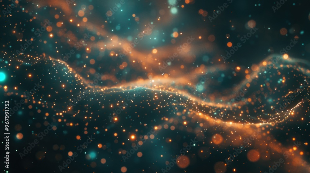 Poster A blurred image of a wave of light, ideal for use in abstract or futuristic concepts
