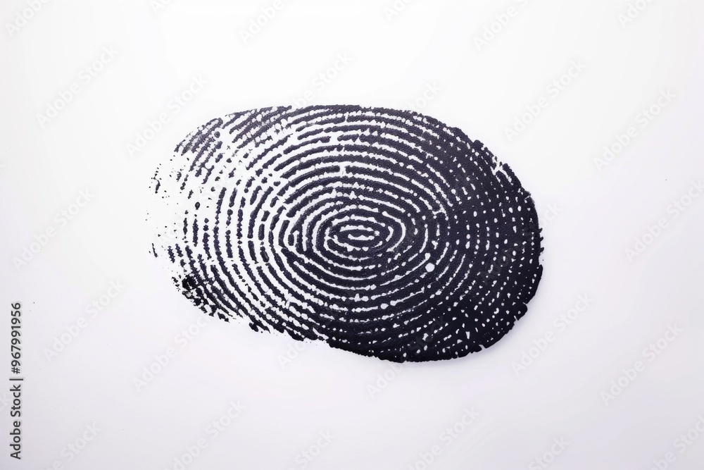 Poster a detailed image of a human fingerprint in shades of gray, suitable for use in illustrations or desi